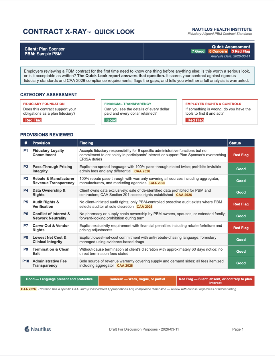 Quick Look sample report